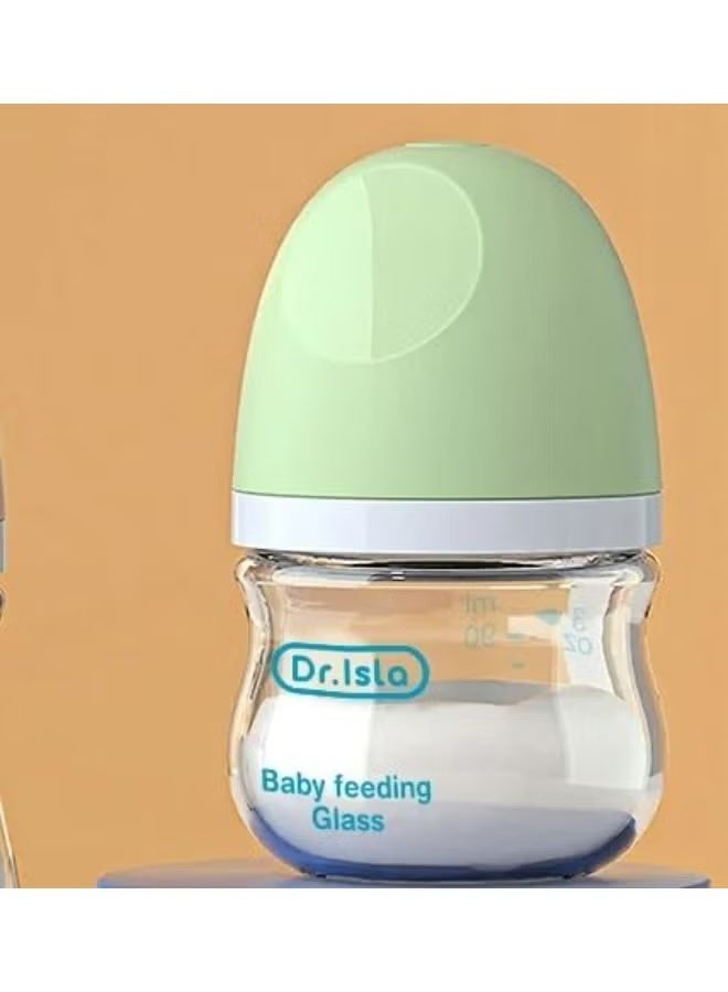 Dr.isla زجاجة رضاعة للأطفال من Dr.isla – مقاومة للاختناق، مضادة للمغص، خالية من الـ BPA، للمواليد من 0 إلى 3 أشهر (90مل / 160مل) - Image 3